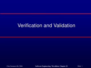 Verification and Validation