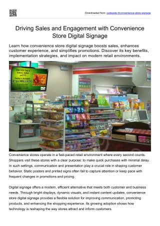 Driving Sales and Engagement with Convenience Store Digital Signage
