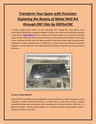 Transform Your Space with Precision: Exploring the Beauty of Metal Wall Art thro