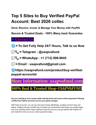 Top 5 Sites to Buy Verified PayPal Account_ Best 2026 collec
