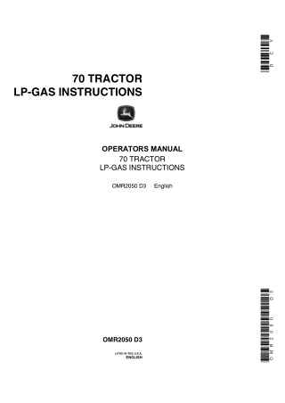 John Deere Model 70 LP-GAS Tractors Operator’s Manual Instant Download (Publication No.OMR2050)