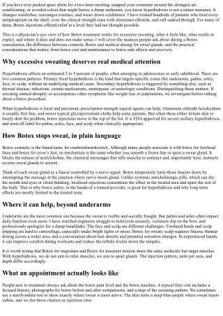 Stop Excessive Sweating: Botox for Hyperhidrosis