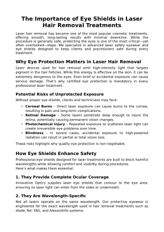 The Importance of Eye Shields in Laser Hair Removal Treatments