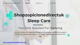 Shopzopiclonedirectuk Sleep Care Solutions
