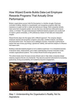 How Wizard Events Builds Data-Led Employee Rewards Programs That Actually Drive Performance