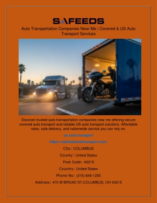 Auto Transportation Companies Near Me | Covered & US Auto Transport Services