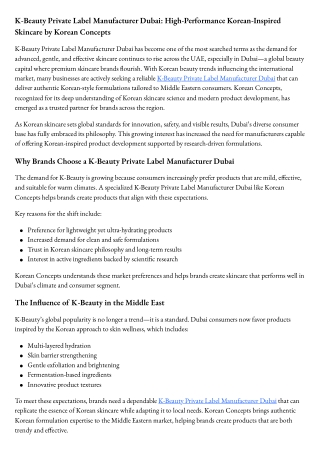K-Beauty Private Label Manufacturer Dubai