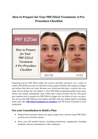 Your PRF EZGel Prep - Essential Pre-Procedure Checklist