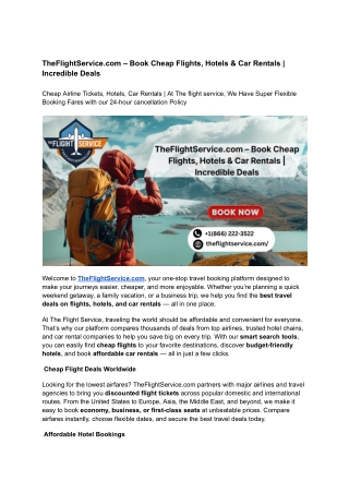 TheFlightService.com – Book Cheap Flights, Hotels & Car Rentals | Incredible Dea