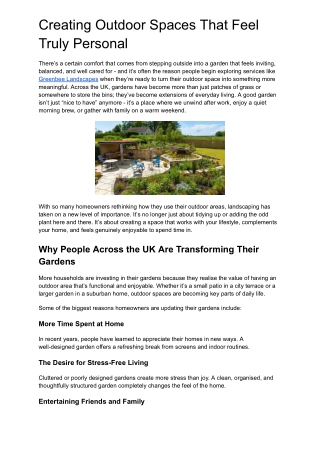 Creating Outdoor Spaces That Feel Truly Personal