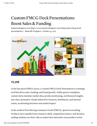 Custom FMCG Deck Presentations_ Boost Sales & Funding