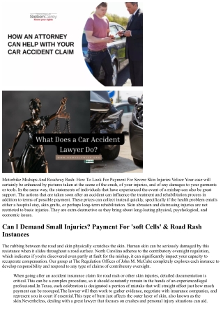 Can I Demand Minor Injuries? Compensation For Soft Tissue & Roadway Breakout Ins