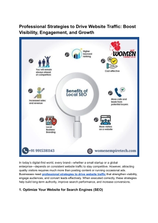 professional strategies to drive website traffic