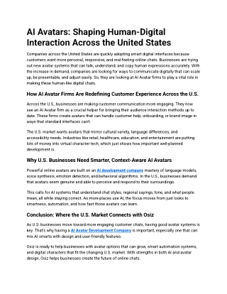 AI Avatars_ Shaping Human-Digital Interaction Across the United States