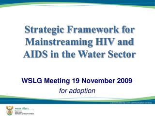 WSLG Meeting 19 November 2009 for adoption