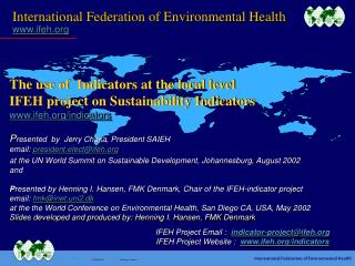 International Federation of Environmental Health www.ifeh.org