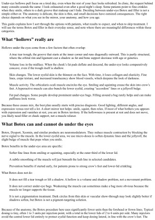 Under-Eye Botox vs Filler: Best Options for Hollows