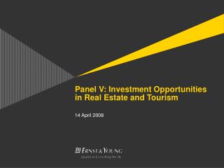 Panel V: Investment Opportunities in Real Estate and Tourism