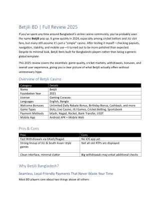 Betjili BD | Full Review 2025