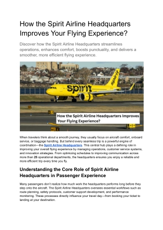 How the Spirit Airline Headquarters Improves Your Flying Experience