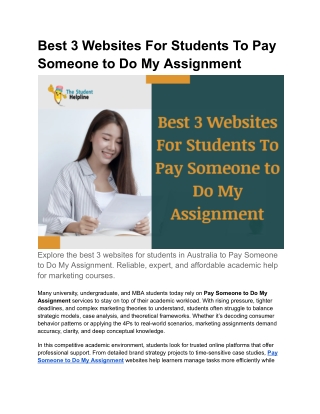 Best 3 Websites For Students To Pay Someone to Do My Assignment