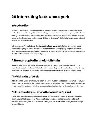 20 interesting facts abou york
