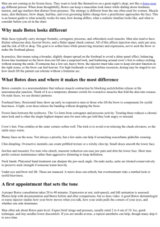 Botox for Men: Tailored Treatments for Masculine Features