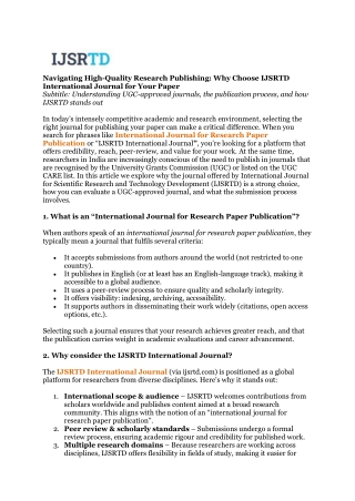 International Journal for Research Paper Publication