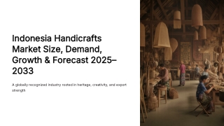 Indonesia Handicrafts Market Size, Demand, Growth and Forecast 2025-2033