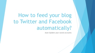 How to publish RSS to Twitter and Facebook
