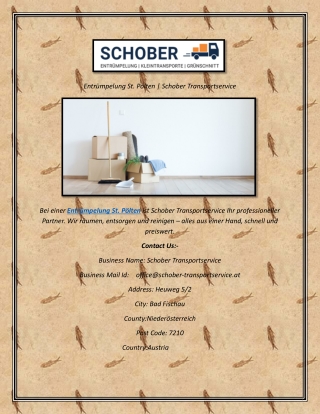 Entrümpelung St. Pölten  Schober Transportservice