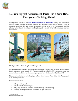 Delhi’s Biggest Amusement Park Has a New Ride Everyone’s Talking About