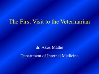 The First Visit to the Veterinarian