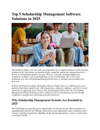 Top 5 Scholarship Management Software