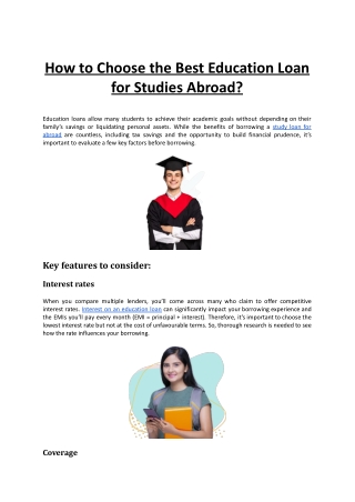 How to Choose the Best Education Loan for Studies Abroad?