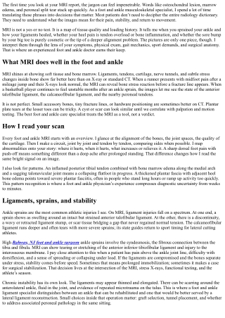 What a Foot and Ankle Musculoskeletal Specialist Sees on Your MRI