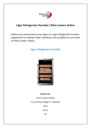 Cigar Refrigerator Humidor | Wine Coolers Online