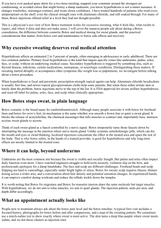 Stop Excessive Sweating: Botox for Hyperhidrosis