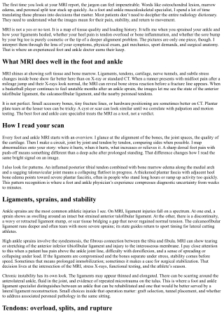 What a Foot and Ankle Musculoskeletal Specialist Sees on Your MRI