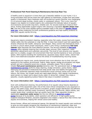 Professional Fish Pond Cleaning & Maintenance Services Near You