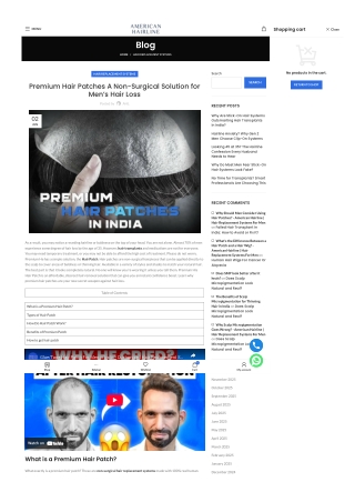 Premium Hair Patches A Non-Surgical Solution for Men’s Hair Loss