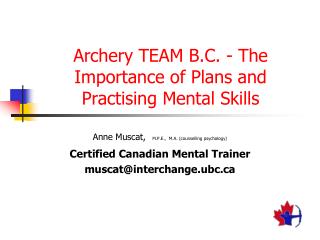 Archery TEAM B.C. - The Importance of Plans and Practising Mental Skills