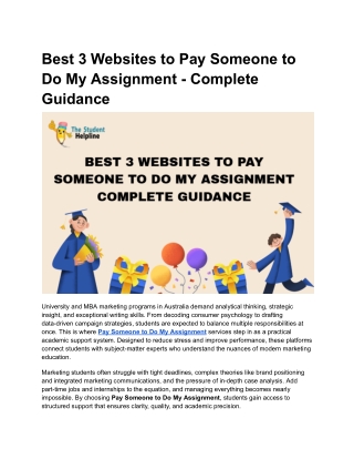 Best 3 Websites to Pay Someone to Do My Assignment - Complete Guidance