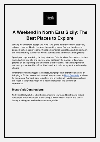 A Weekend in North East Sicily: The Best Places to Explore