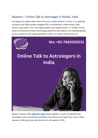 MyAstro-Online Talk to Astrologer App in Noida