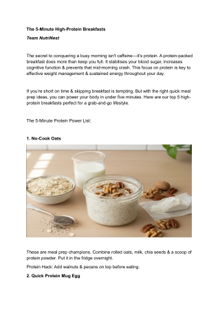The 5-Minute High-Protein Breakfasts