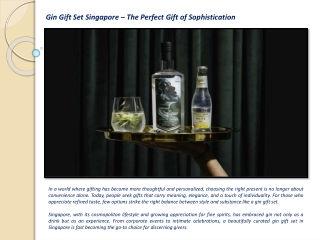Gin Gift Set Singapore – The Perfect Gift of Sophistication