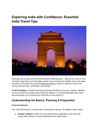 Exploring India with Confidence: Essential India Travel Tips