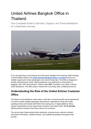United Airlines Bangkok Office in Thailand