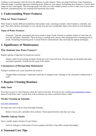 Water Feature Upkeep Tips: Keeping Your Backyard Oasis Beautiful